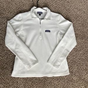 Patagonia white fleece quarter zip